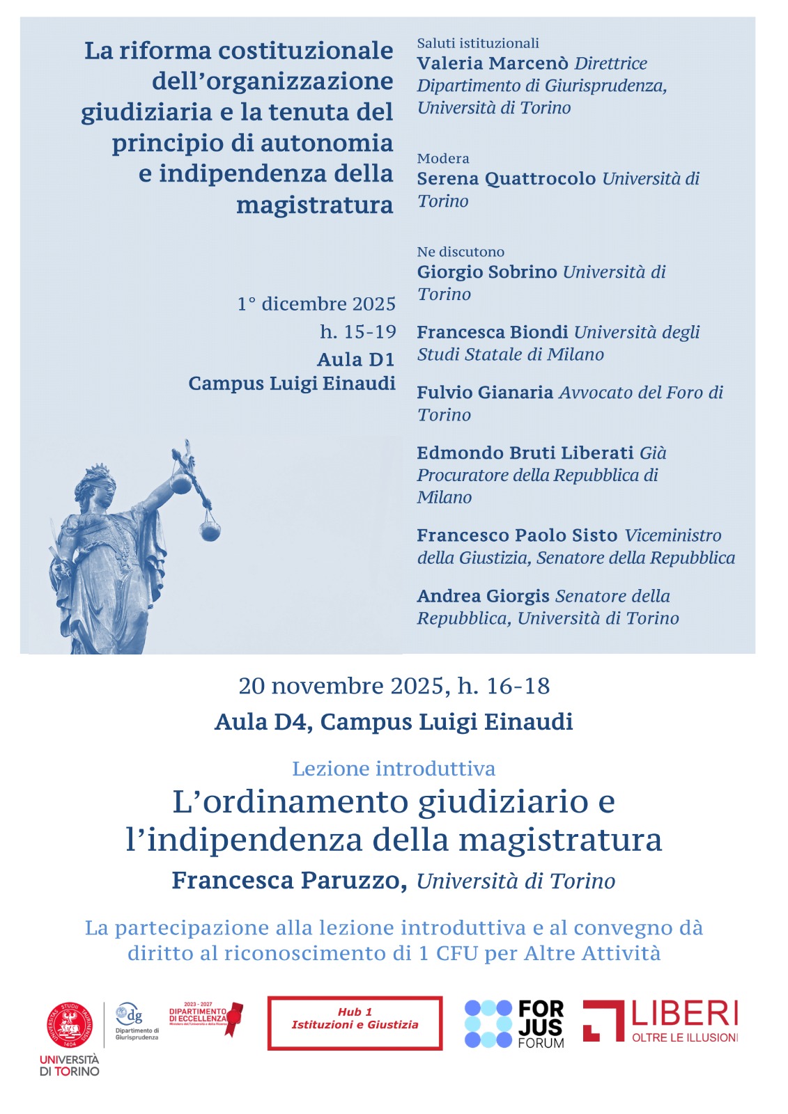 Incontri su “L’ordinamento Giudiziario e la riforma della magistratura”