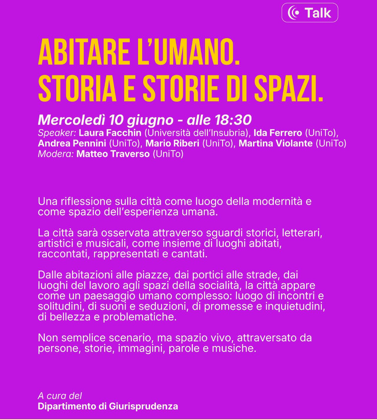 ABITARE L’ UMANO. STORIA E STORIE DI SPAZI.