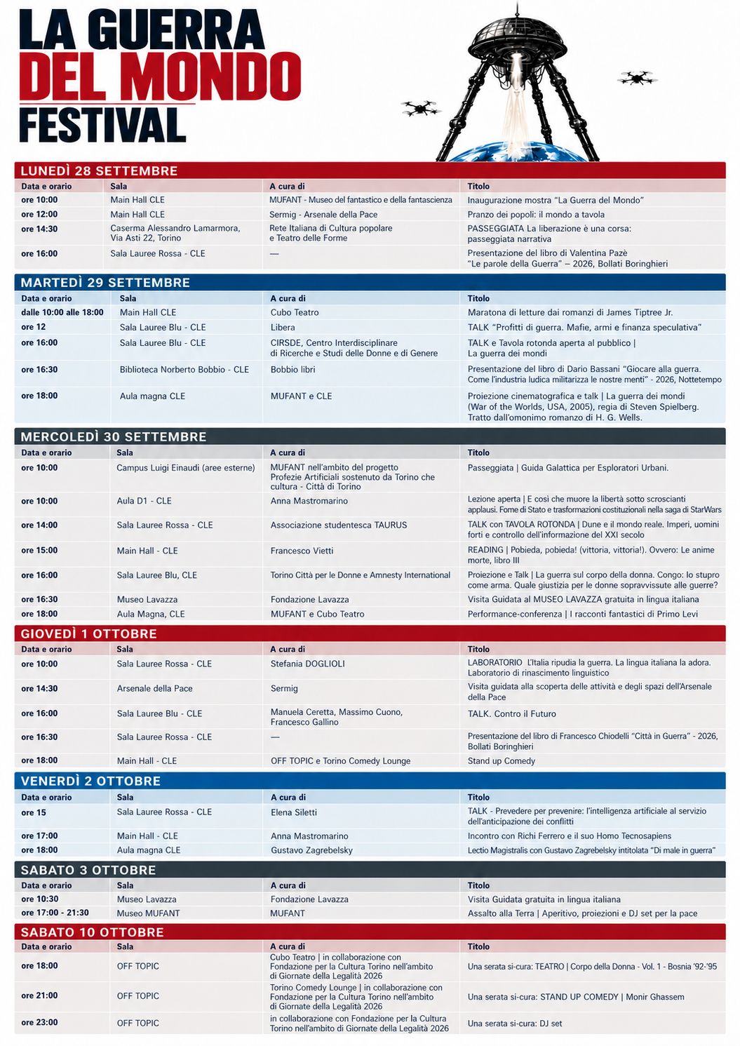 Festival “La guerra del mondo”